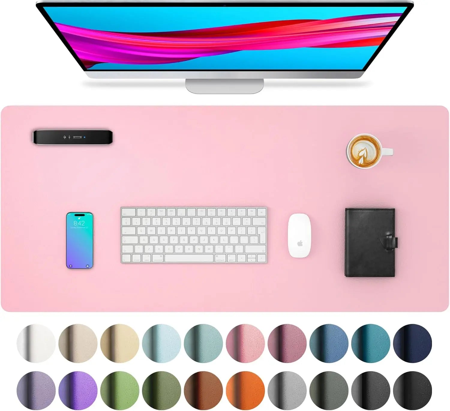 Large Waterproof Desk Mouse Pad - PU Leather Desk Mat for Work & Home Office