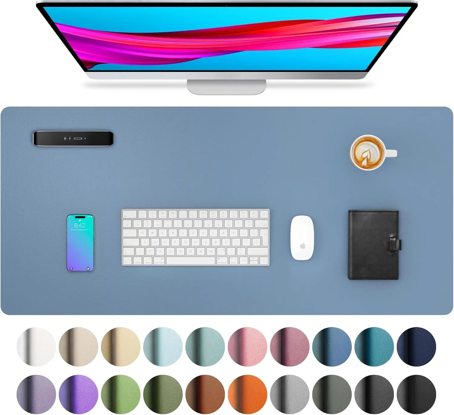 Large Waterproof Desk Mouse Pad - PU Leather Desk Mat for Work & Home Office