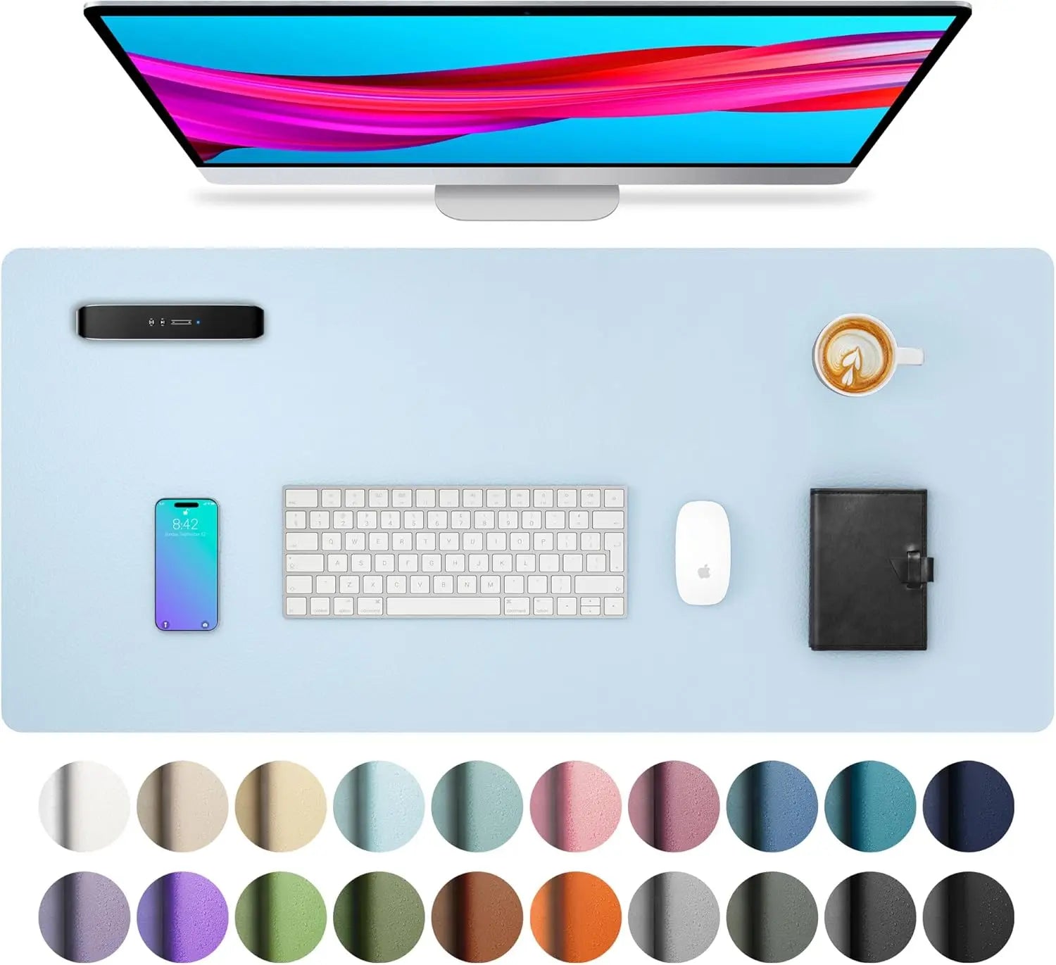 Large Waterproof Desk Mouse Pad - PU Leather Desk Mat for Work & Home Office