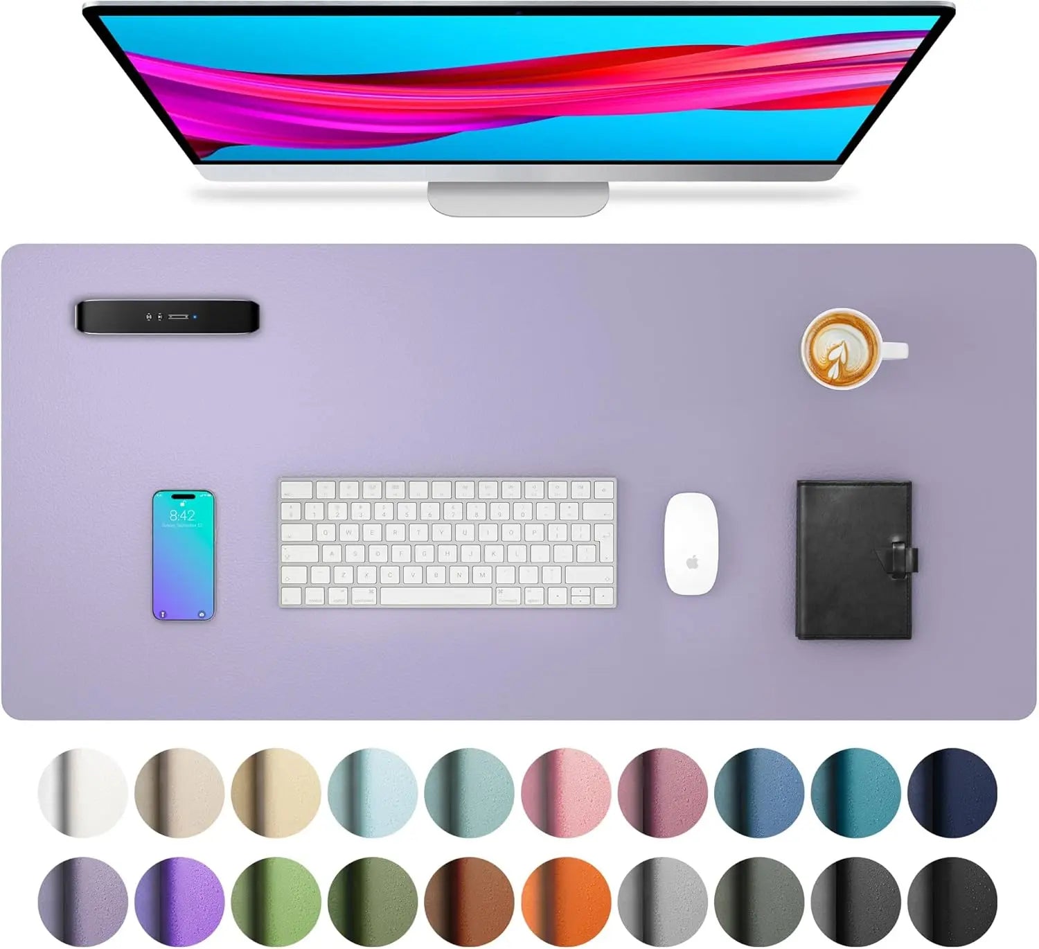 Large Waterproof Desk Mouse Pad - PU Leather Desk Mat for Work & Home Office